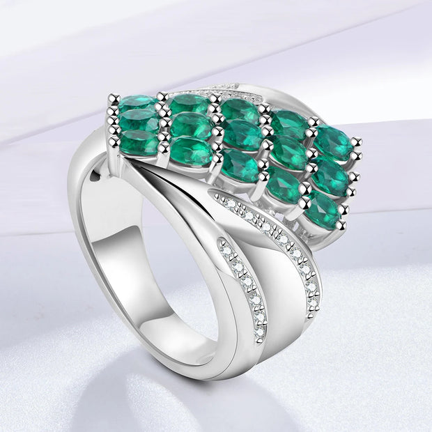 VVS1 Lab Grown Emerald Gemstone Ring.