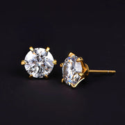 VVS1 D Color 0.5-1 Carat Moissanite Stud Earrings | 18K Gold Plated.