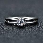 0.5CT Round Cut Moissanite Promise Ring.