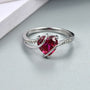 VVS1 D Color Heart Shape Ruby Promise Ring – 2.5 Carats.
