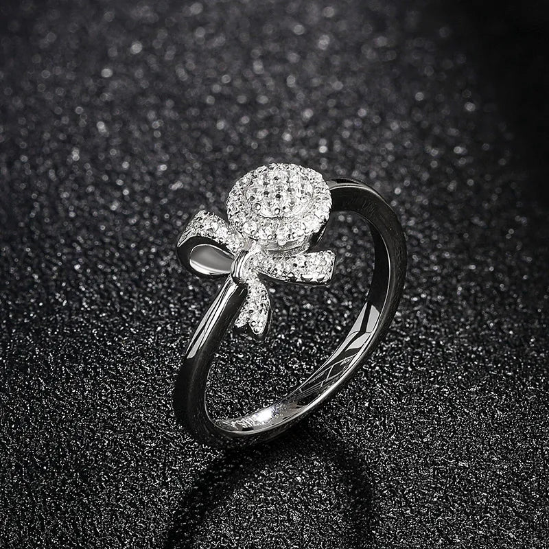 VVS1 D Color Brilliant Cut Moissanite Promise Ring.