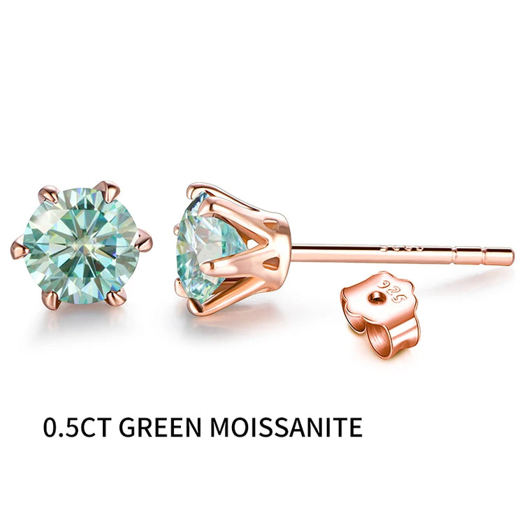 1 CT VVS1 D Color Colored Stud Earrings | S925.