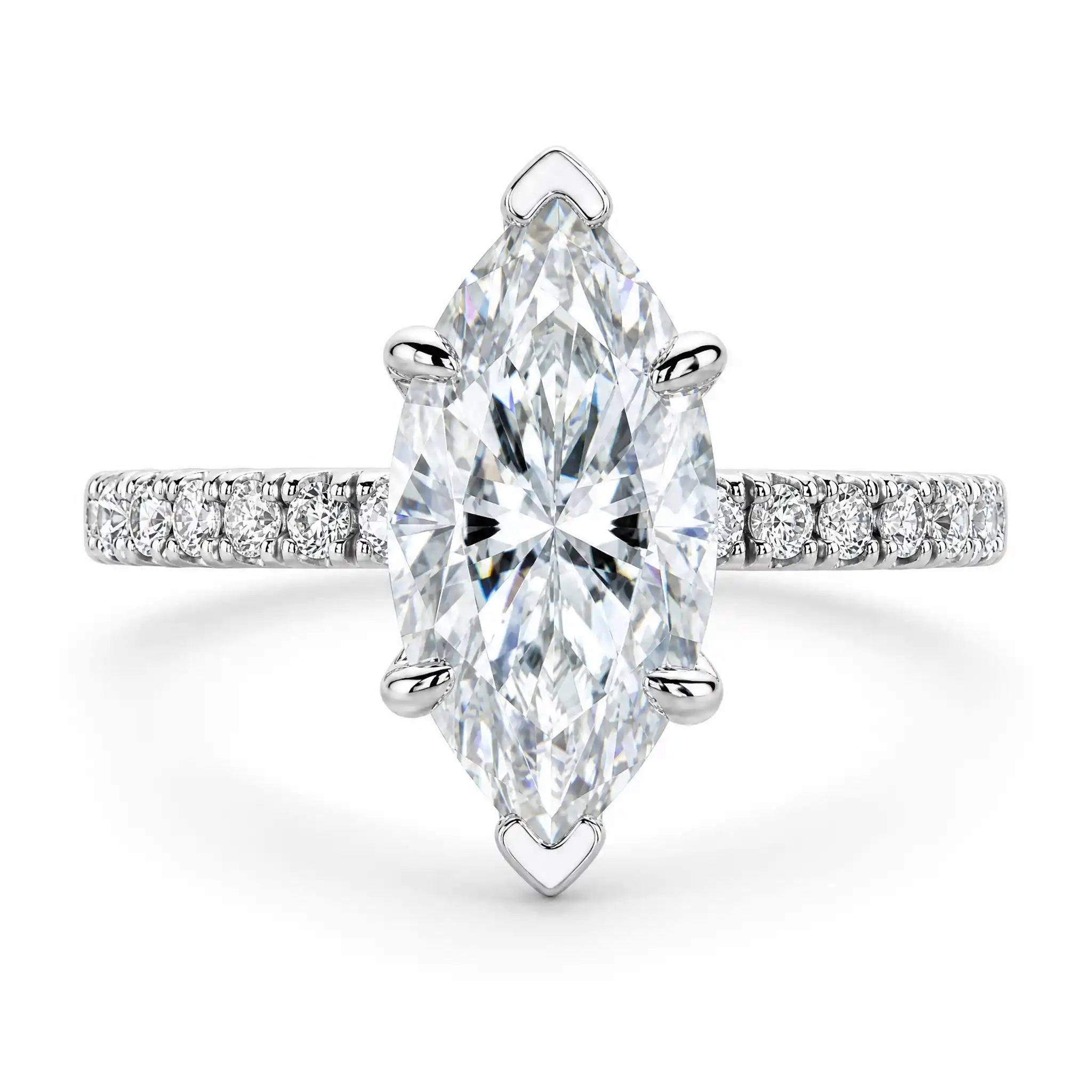 3 CT VVS1 Marquise Cut Moissanite Engagement Ring