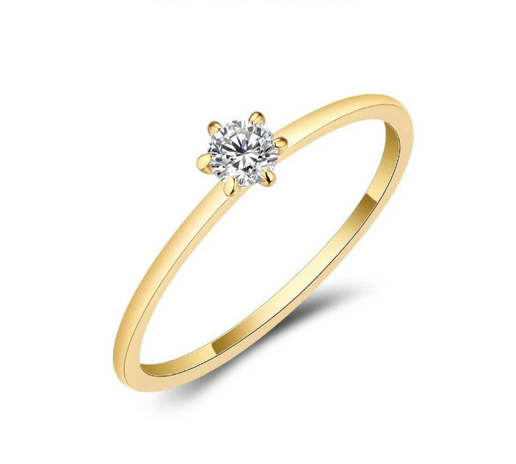 3.5MM Brilliant Cut Moissanite Promise Ring.