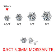 1.0-3.0 Carat Brilliant Cut Moissanite Stud Earrings | S925