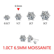 1.0-3.0 Carat Brilliant Cut Moissanite Stud Earrings | S925