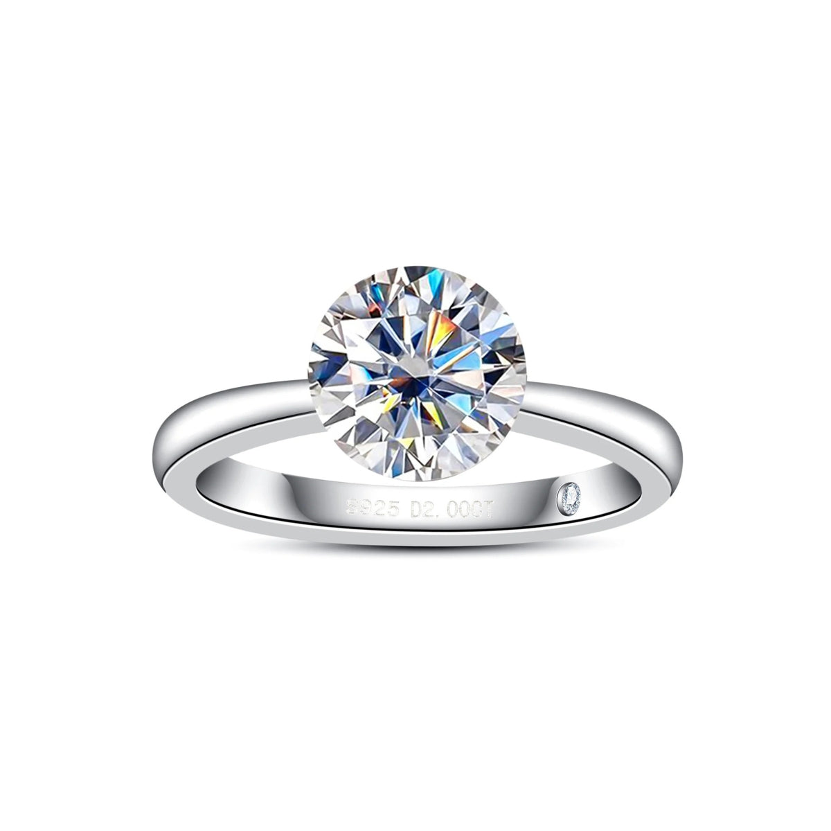 2CT/3CT Round Cut Moissanite Engagement Ring