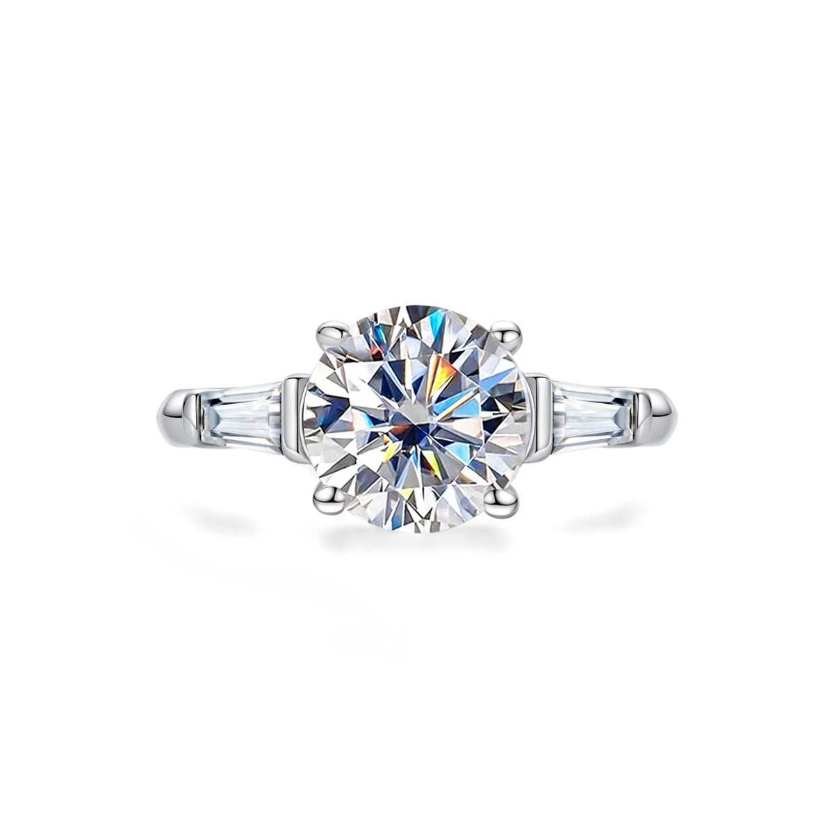 3 CT Round Cut Moissanite Engagement Ring