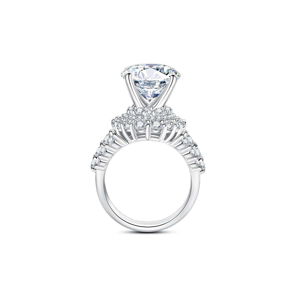 4.92 CTTW Moissanite Halo Engagement Ring
