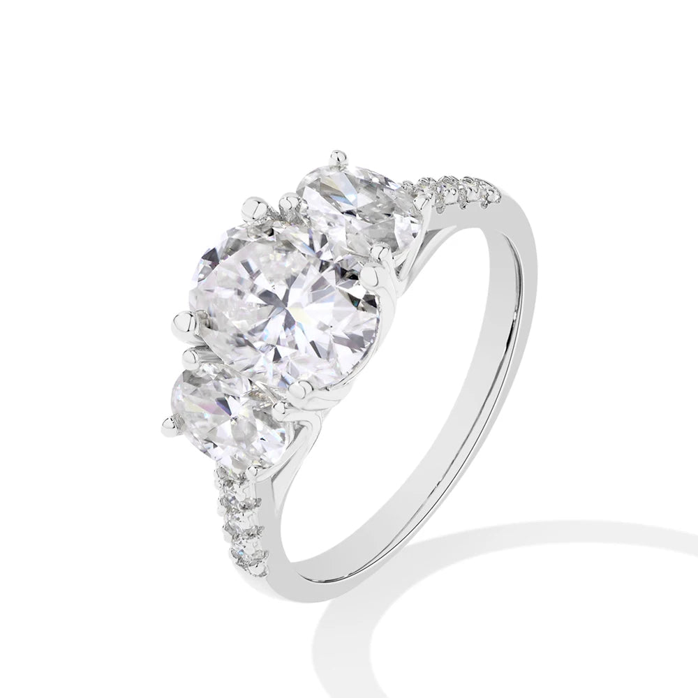 3.2 CTTW Oval Cut Moissanite Engagement Ring