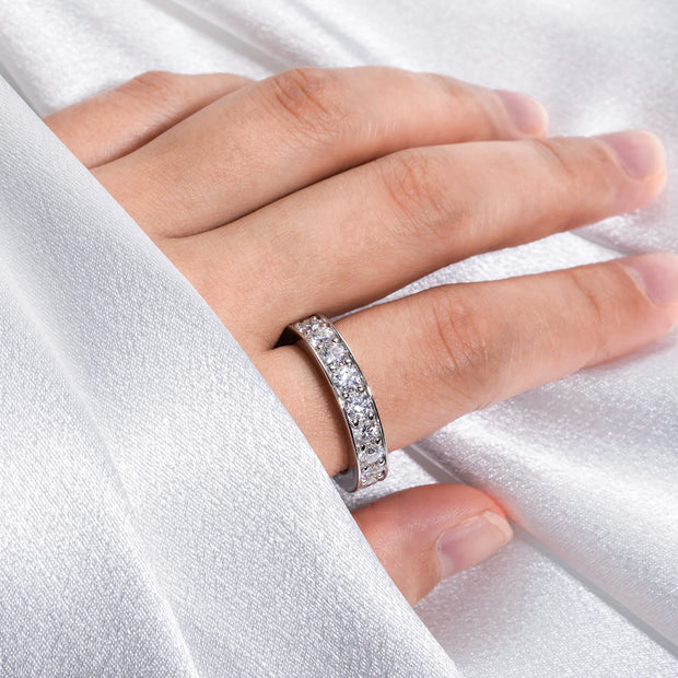 GK Moissanites 3.5mm D Color Moissanite Eternity Band Ring