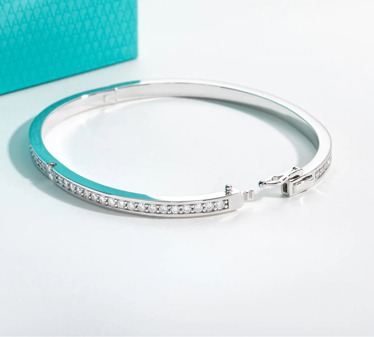 2.017 CTTW Moissanite Eternity Bangle Bracelet