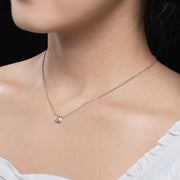 1ct Emerald Cut Moissanite Pendant Necklace.