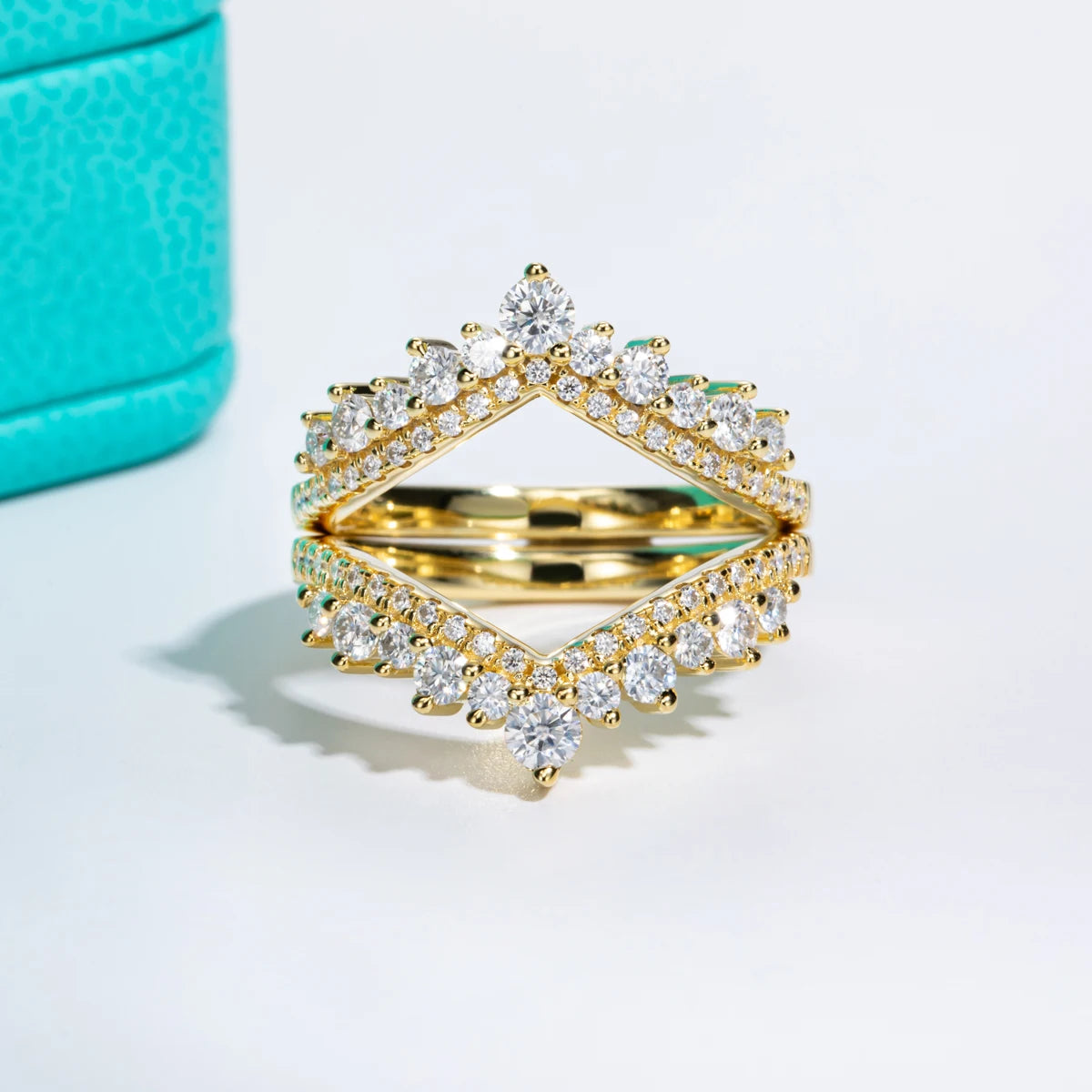 GK Moissanites 3mm Moissanite Heart Shape Wedding Bands