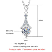 1ct D Color Moissanite Pendant Necklace.