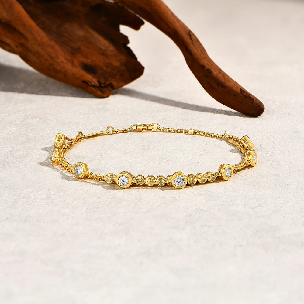 Three Layer Stacking Moissanite Bracelet