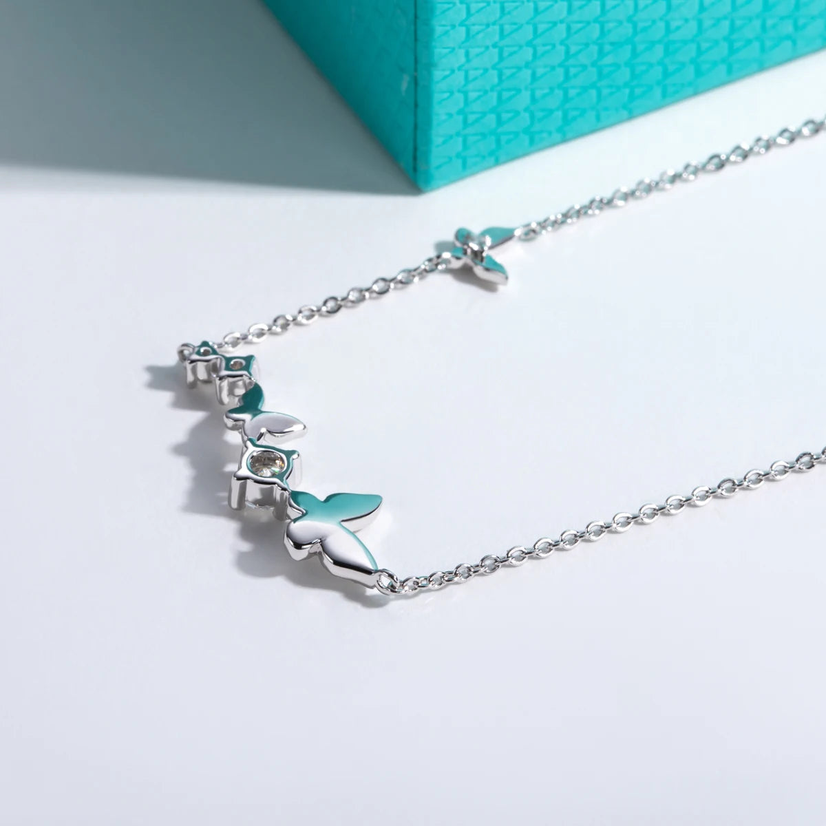 0.5 CTTW D Color Moissanite Butterfly Pendant Necklace