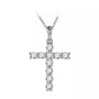 VVS1 3.5MM Round Cut Cross Pendant Necklace | S925.