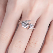 2CT D Color Moissanite Victory Engagement Adjustable Ring.