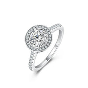 18K Gold Plated Round Cut 1.0CT Moissanite Ring.