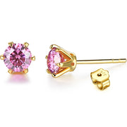 VVS1 D Color 0.5-1 Carat Moissanite Stud Earrings | 18K Gold Plated.