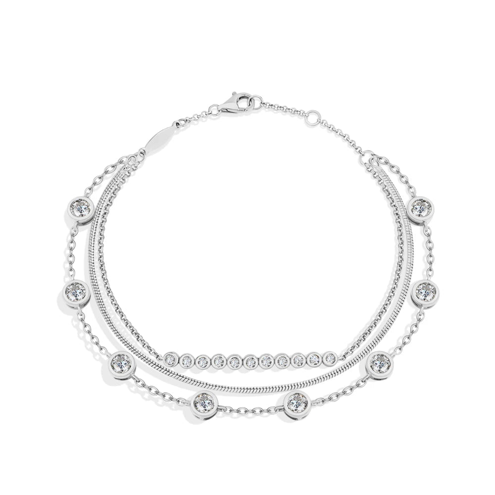 Three Layer Stacking Moissanite Bracelet