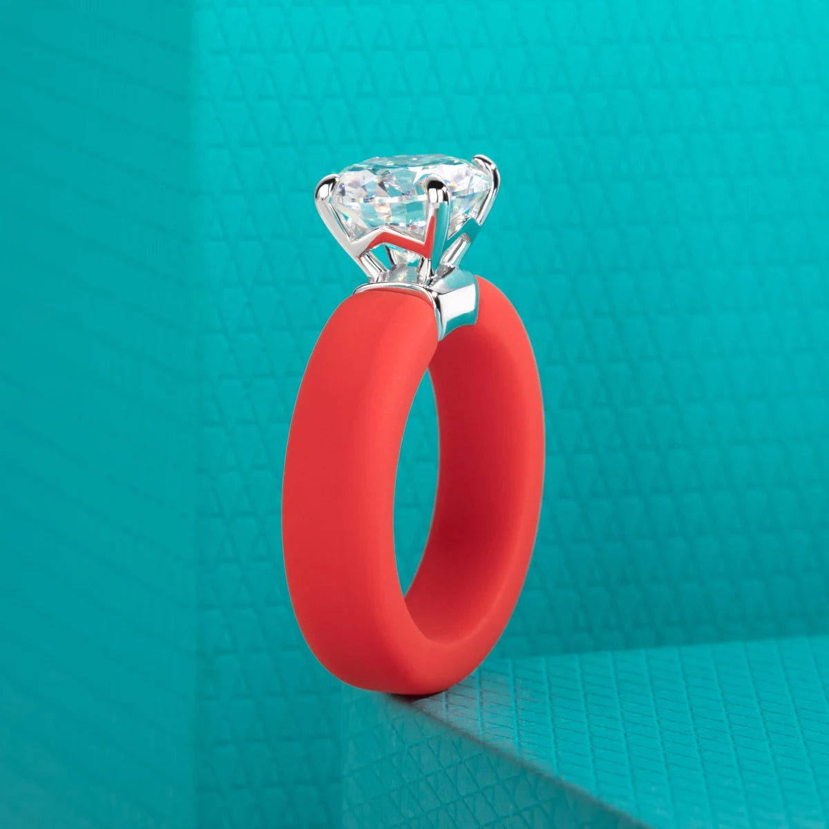 3.5 CT Round Moissanite Silicone Ring