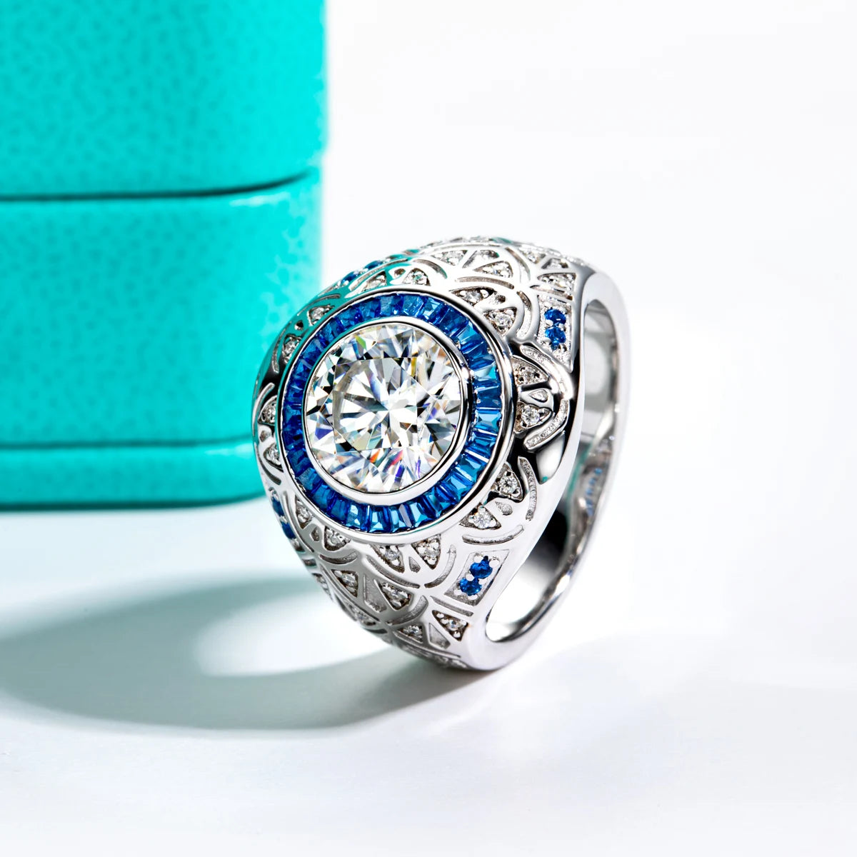 3 CT D Color Moissanite Men's Engagement Ring