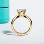 Yellow Gold Plated 2CT/3CT D Color Moissanite Solitaire Ring.