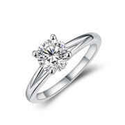 1 Carat D Color Moissanite Wedding Ring.