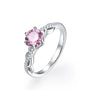 1CT D Color Round Cut Pink Moissanite Ring | S925.