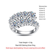 4.2 CTTW Round Cut Moissanite Engagement Band Ring