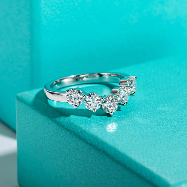 GK Moissanites 4mm 1.5cttw D Color Moissanite Wedding Band