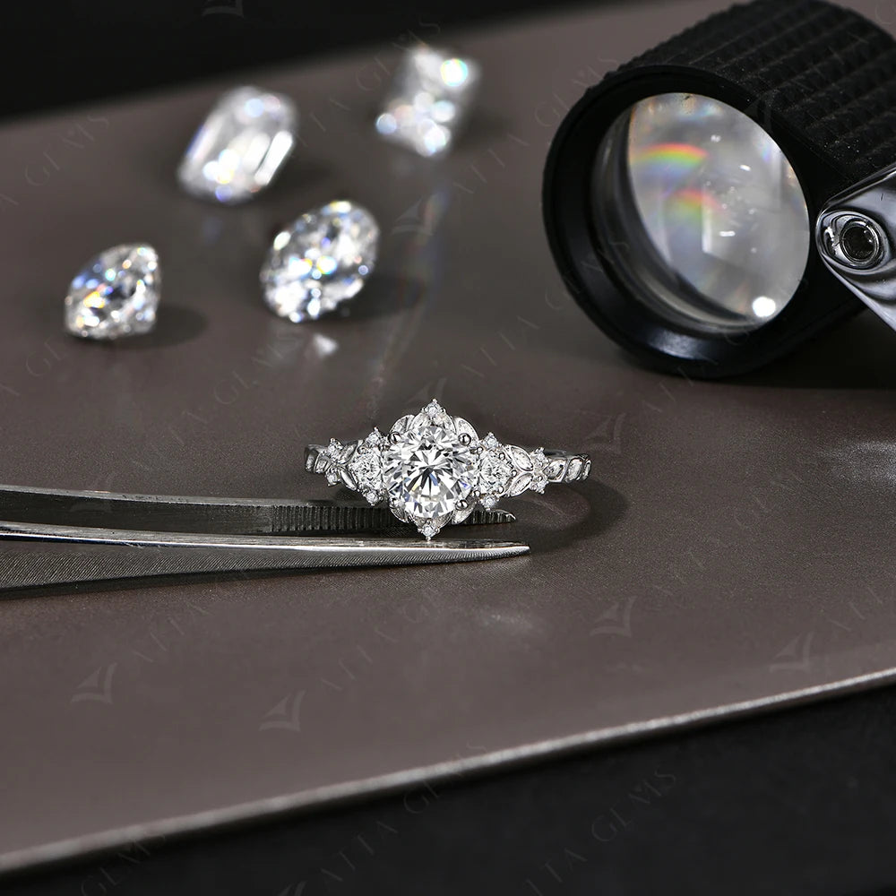 Four Leaf Clover Moissanite Ring