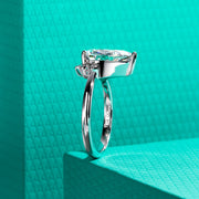 GK Moissanites 4ct Pear Cut D Color Moissanite Engagement Rings