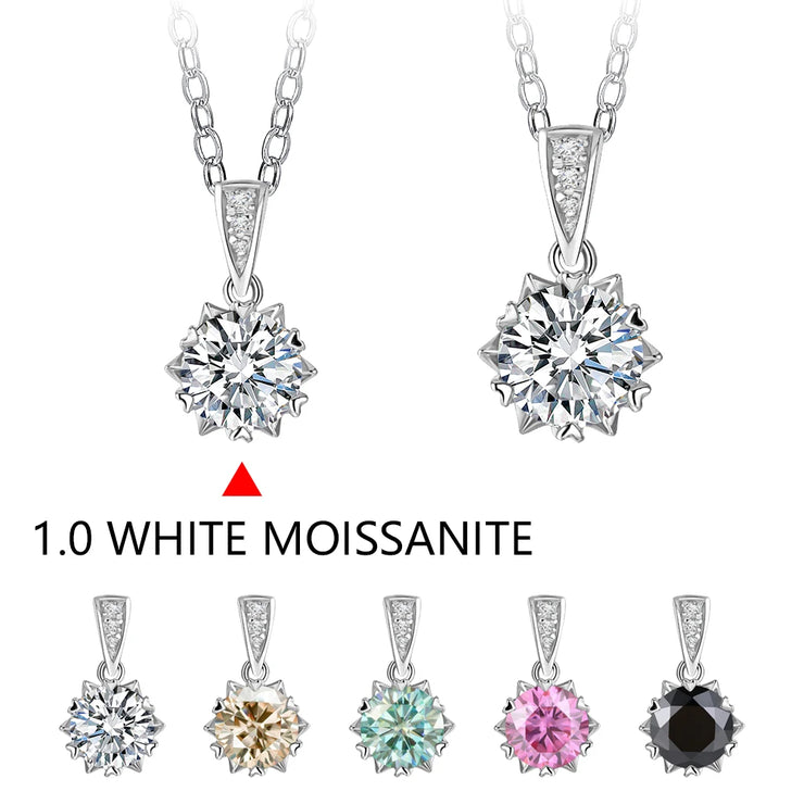 VVS1 D Color 1 Carat Brilliant Cut Pendant Necklace | S925.