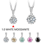 1.0-2.0 Carat Round Cut Moissanite Pendant Necklace.