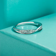 GK Moissanites Bow Tie D Color Moissanite Wedding Band Rings