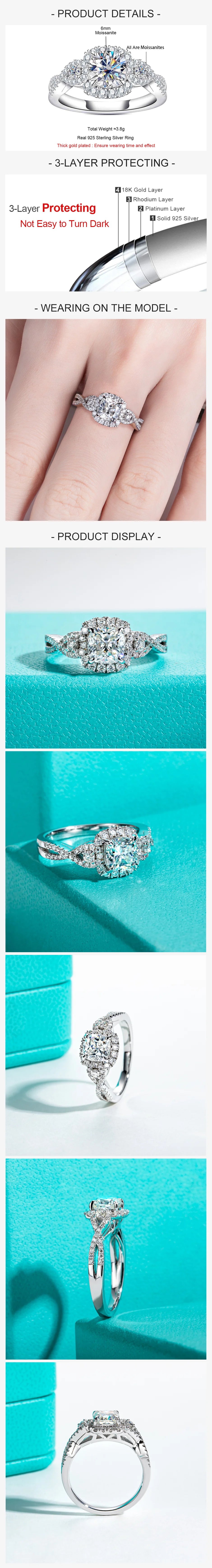 1.434 CTTW Cushion Cut Moissanite Engagement Ring