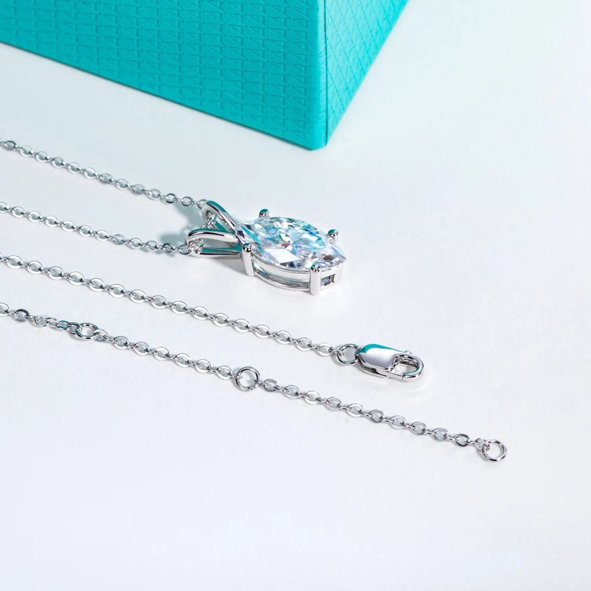 VVS1 D Color Marquise Cut Moissanite Pendant Necklace