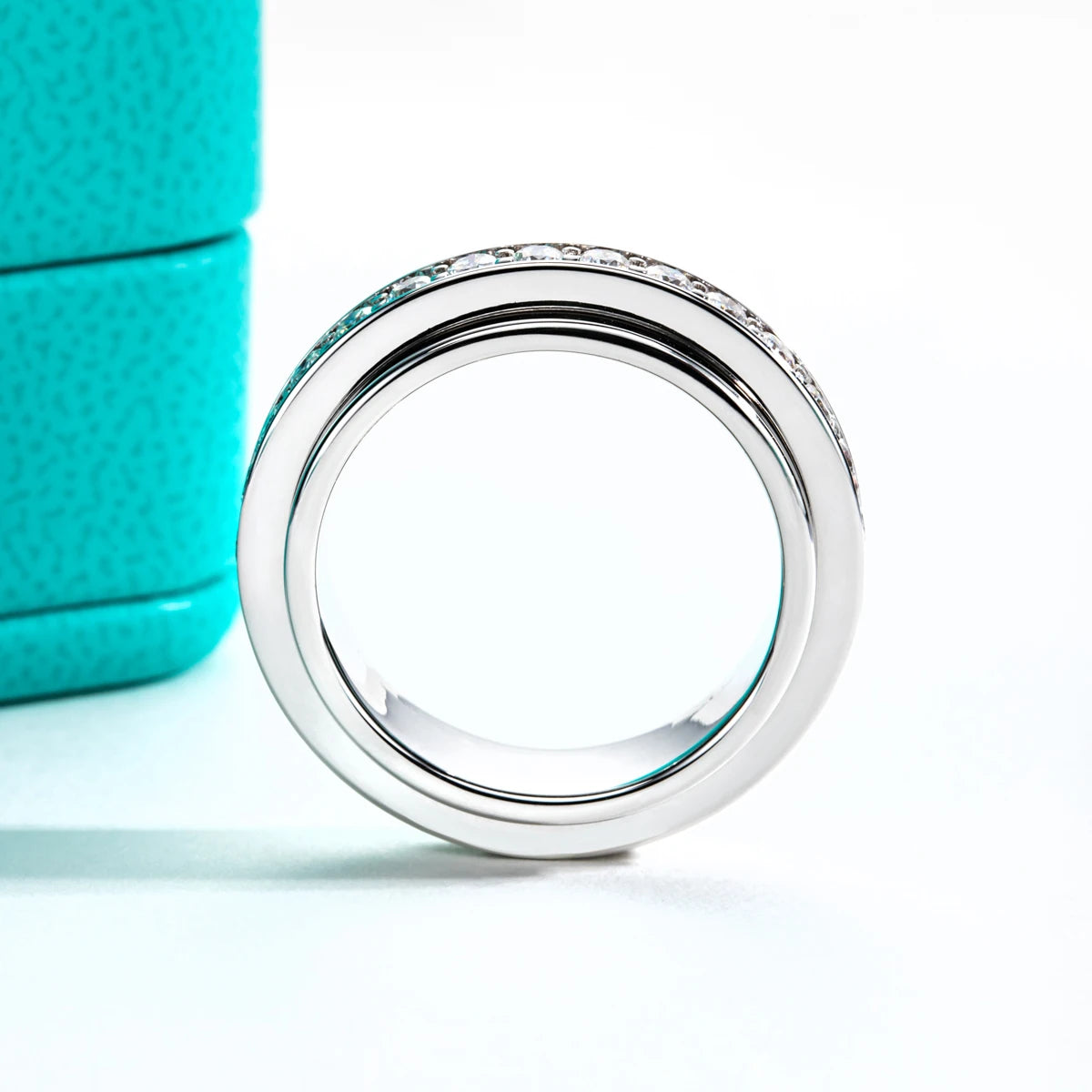 2MM Moissanite Spinner Eternity Band Ring