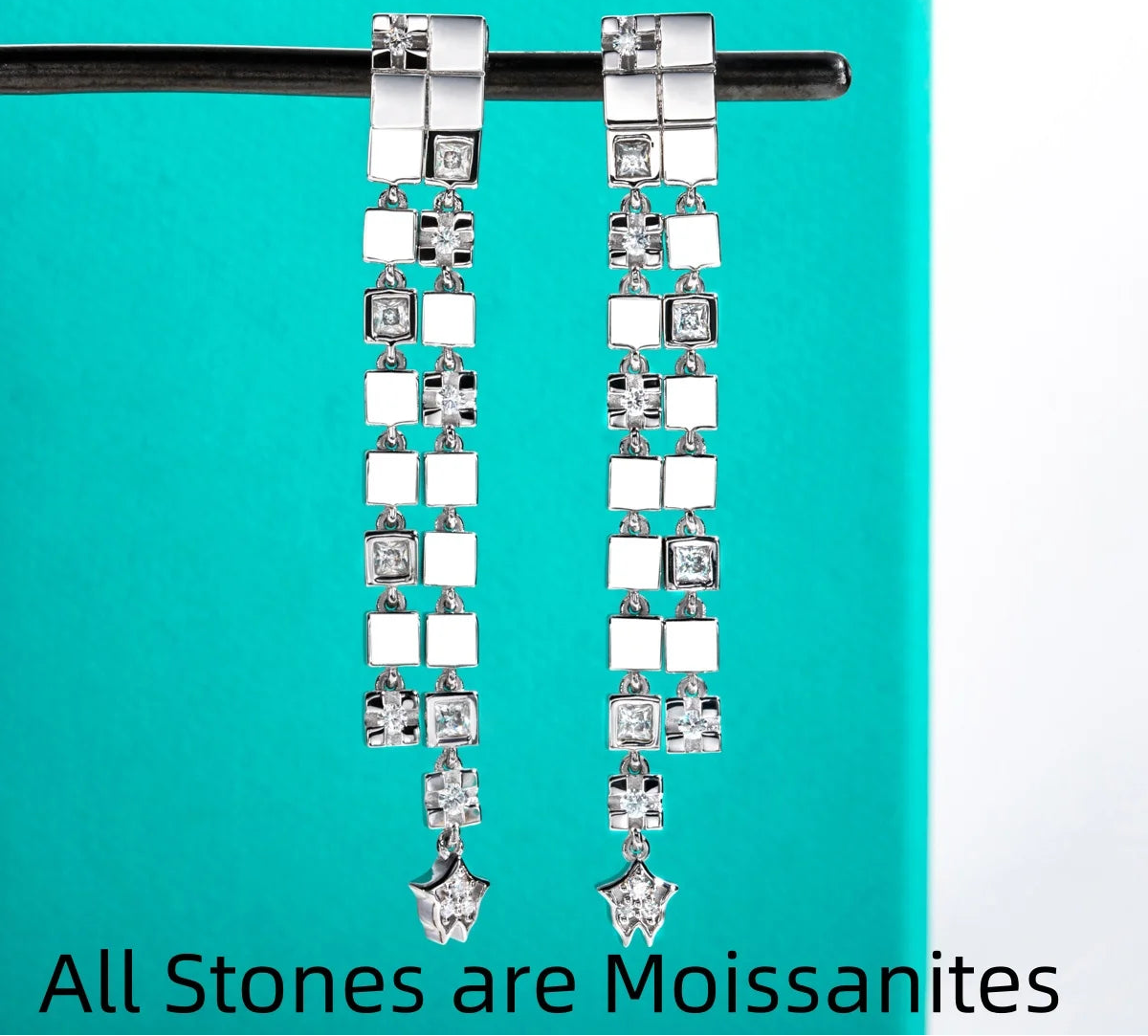 VVS1 Moissanite Multifunctional Drop Earrings