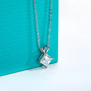 VVS1 D Color Princess Cut Moissanite Pendant Necklace