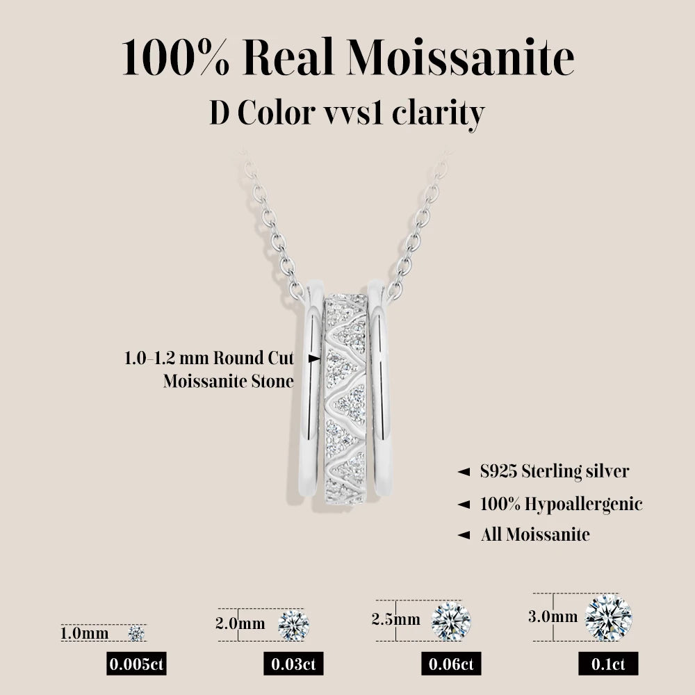 Three Circles Moissanite Necklace