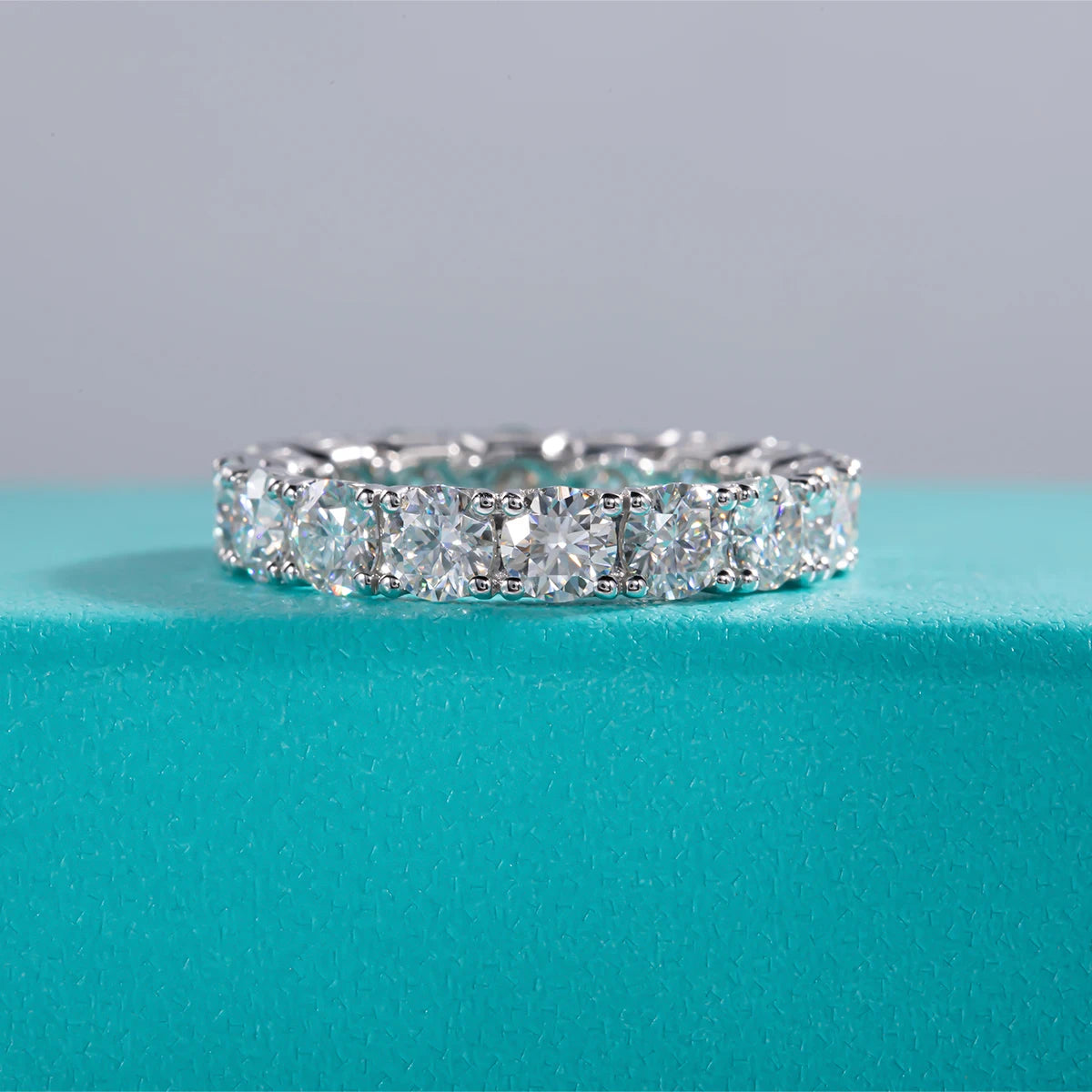 4 MM D Color Moissanite Eternity Band Ring