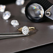 VVS1 D Color Oval Cut Moissanite Engagement Ring.