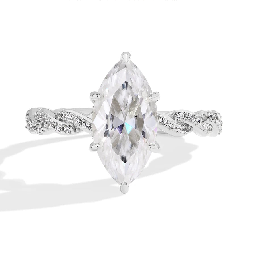 3 CT Marquise Cut Moissanite Engagement Ring