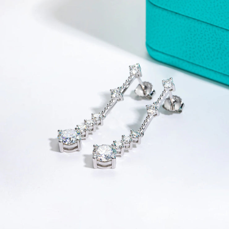 2.8cttw Moissanite Drop Earrings.