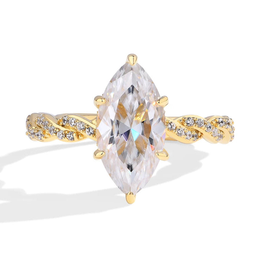 3 CT Marquise Cut Moissanite Engagement Ring