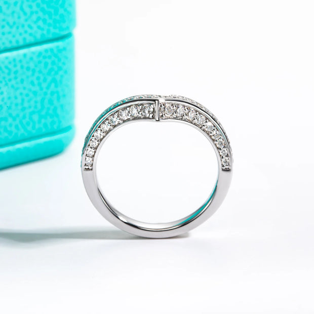 GK Moissanites 2mm D Color Moissanite V Shape Wedding Bands